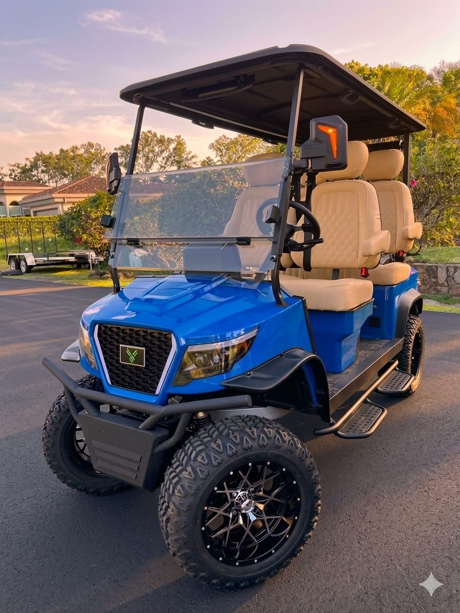 Vehículo eléctrico premium ELuxCR color azul en Costa Rica